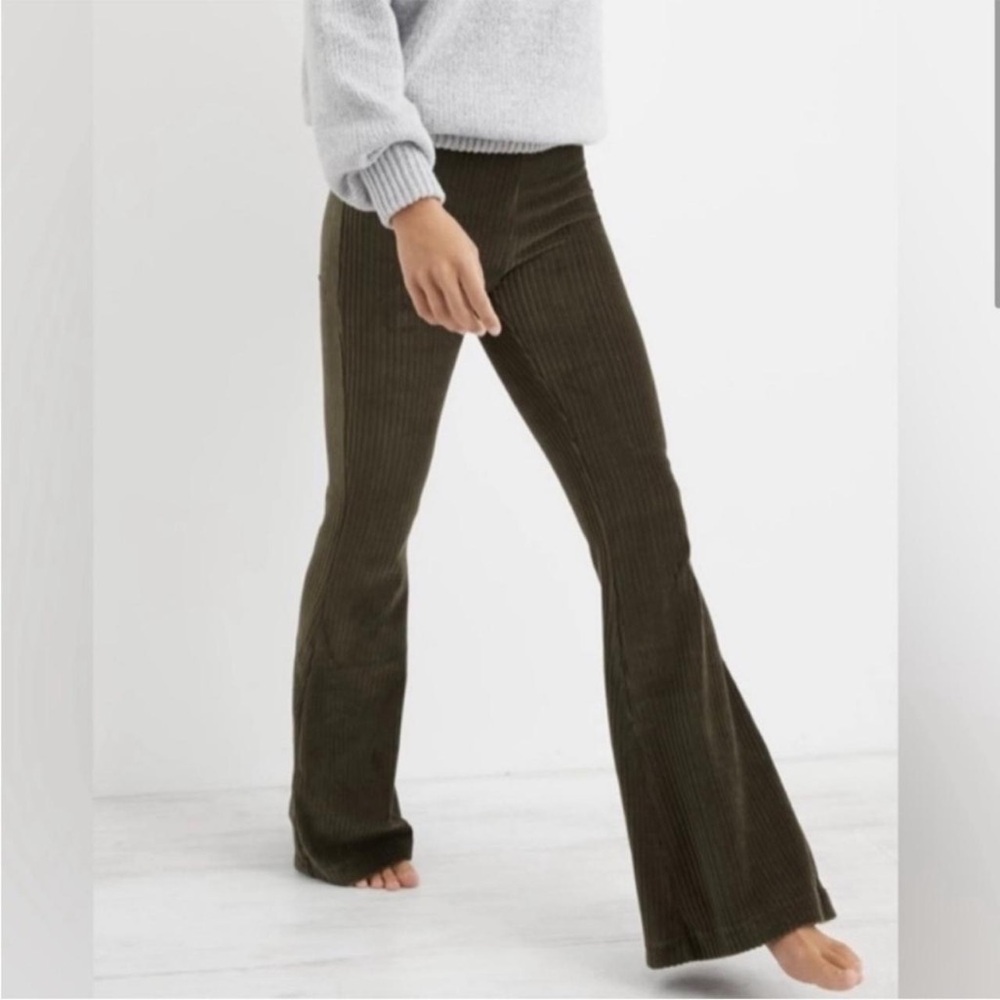 Aerie Olive Corduroy Pants
